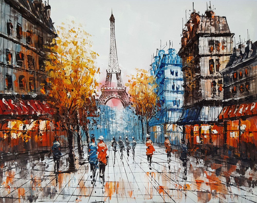 Peinture de Paris/40cm x 50cm /PA0105-40-50